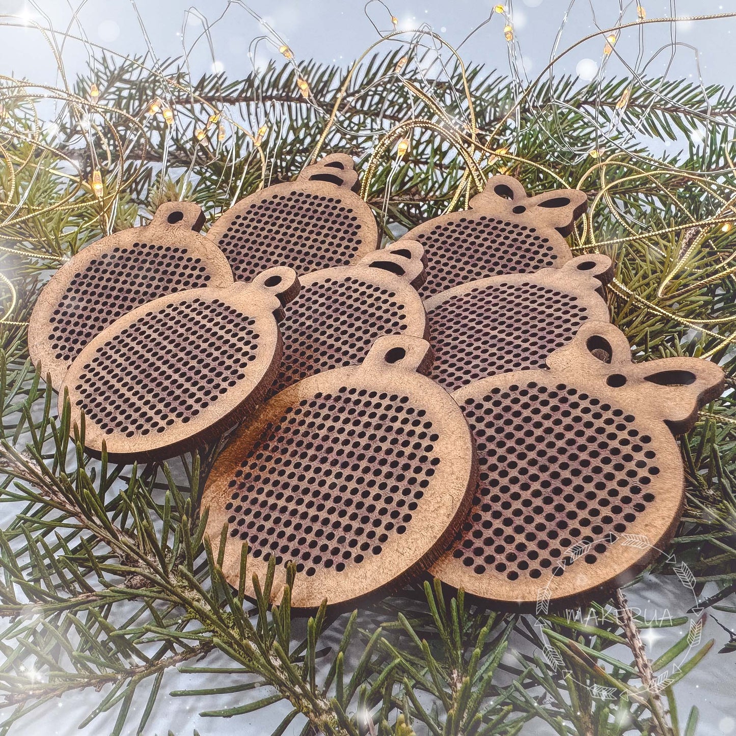 Wooden Cross Stitch Blank Base Embroidery Christmas Tree Ornaments Decorations Pendant DIY Jewelry Gift Bead Thread Needlecraft Shape Butterfly Style SetF4