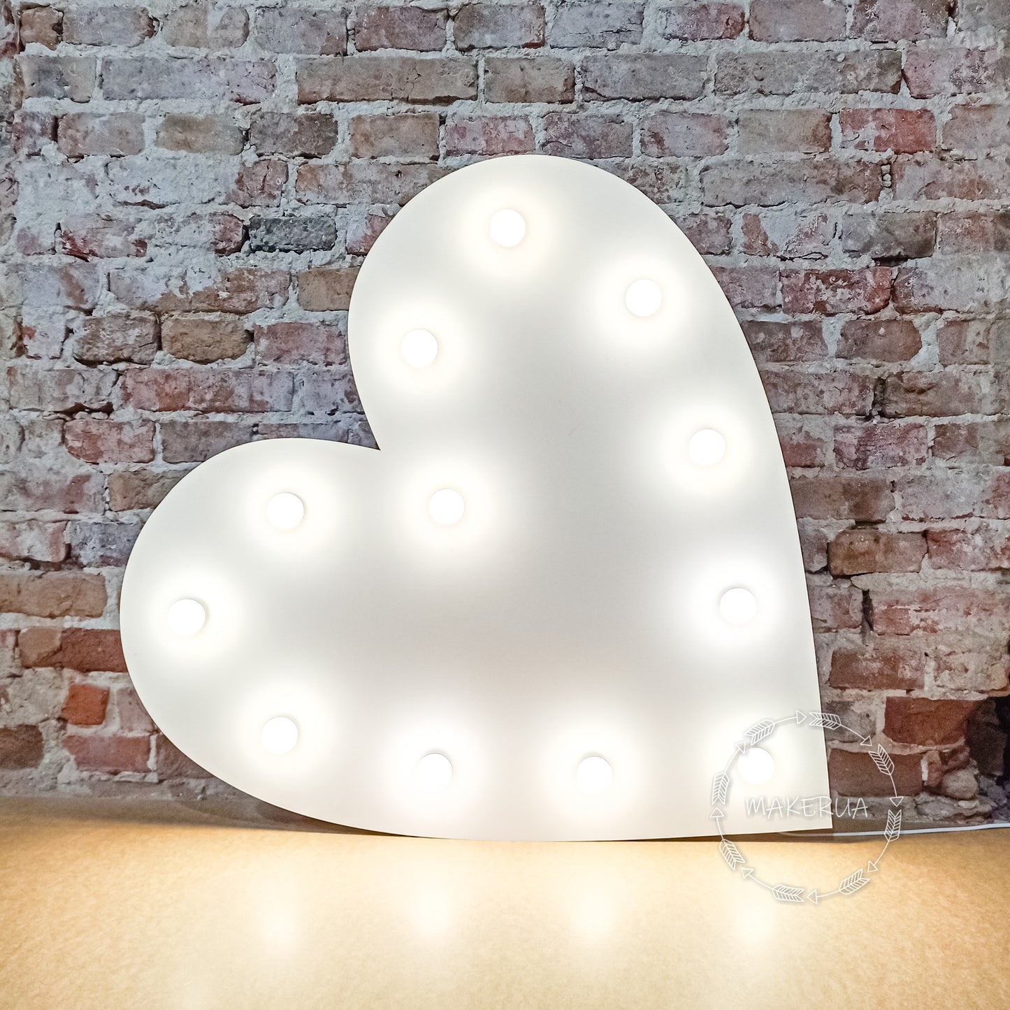 Heart 1m (3.3ft) + LED Light Bulbs marquee shape neon sign backdrop white decoration large giant big party props decor NHWH