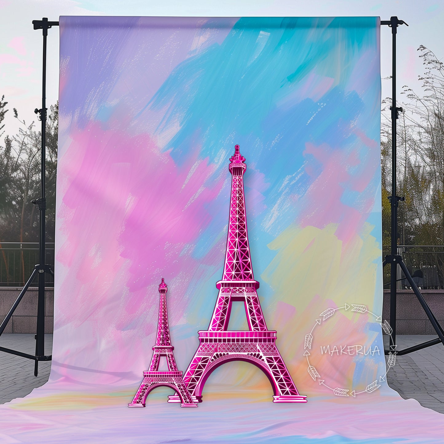 Pink Eiffel Tower for birthday wedding party decorations with uv print