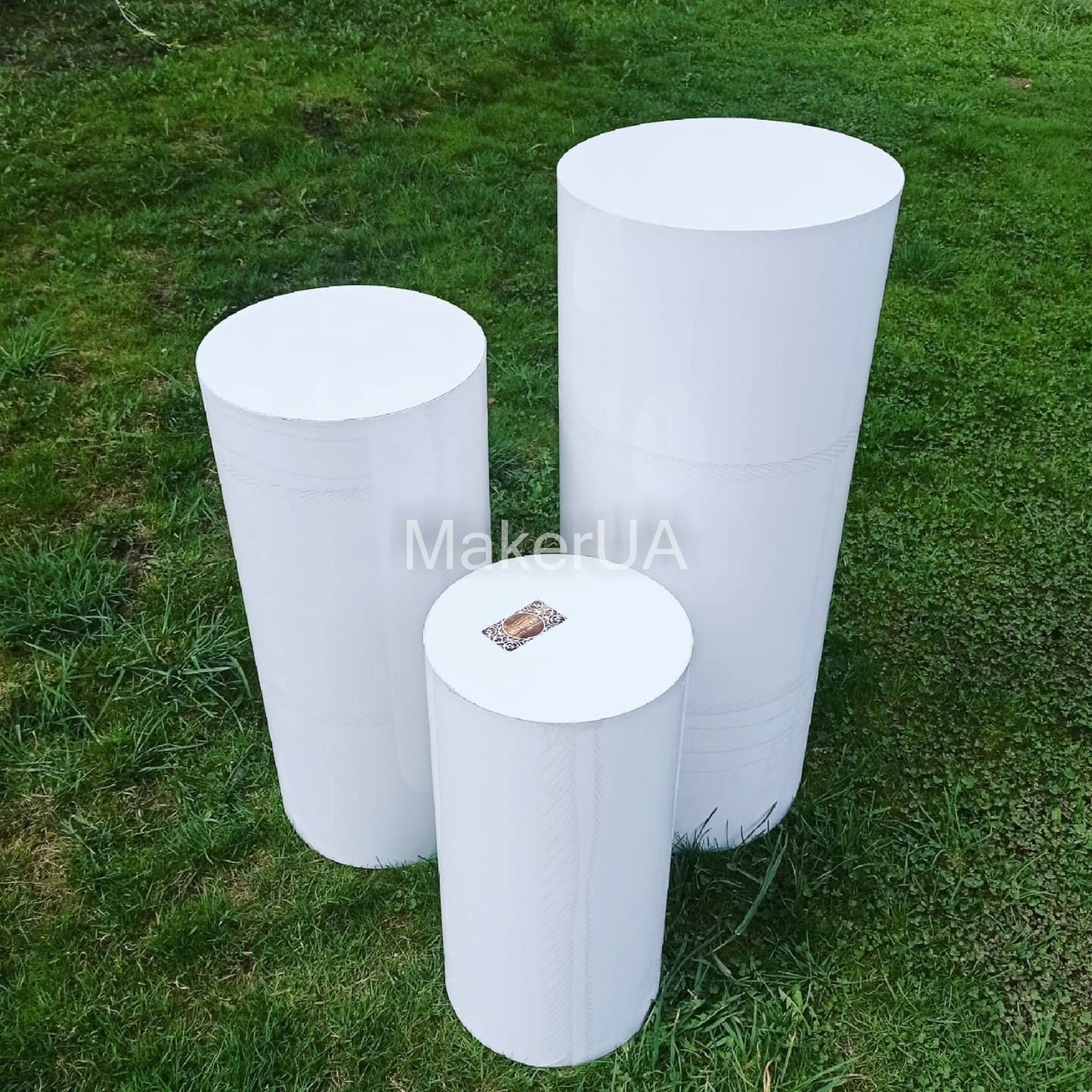 3pcs/set plinth stand column cylinder pedestal display pillar white silver gold black round table cake flower wedding birthday party