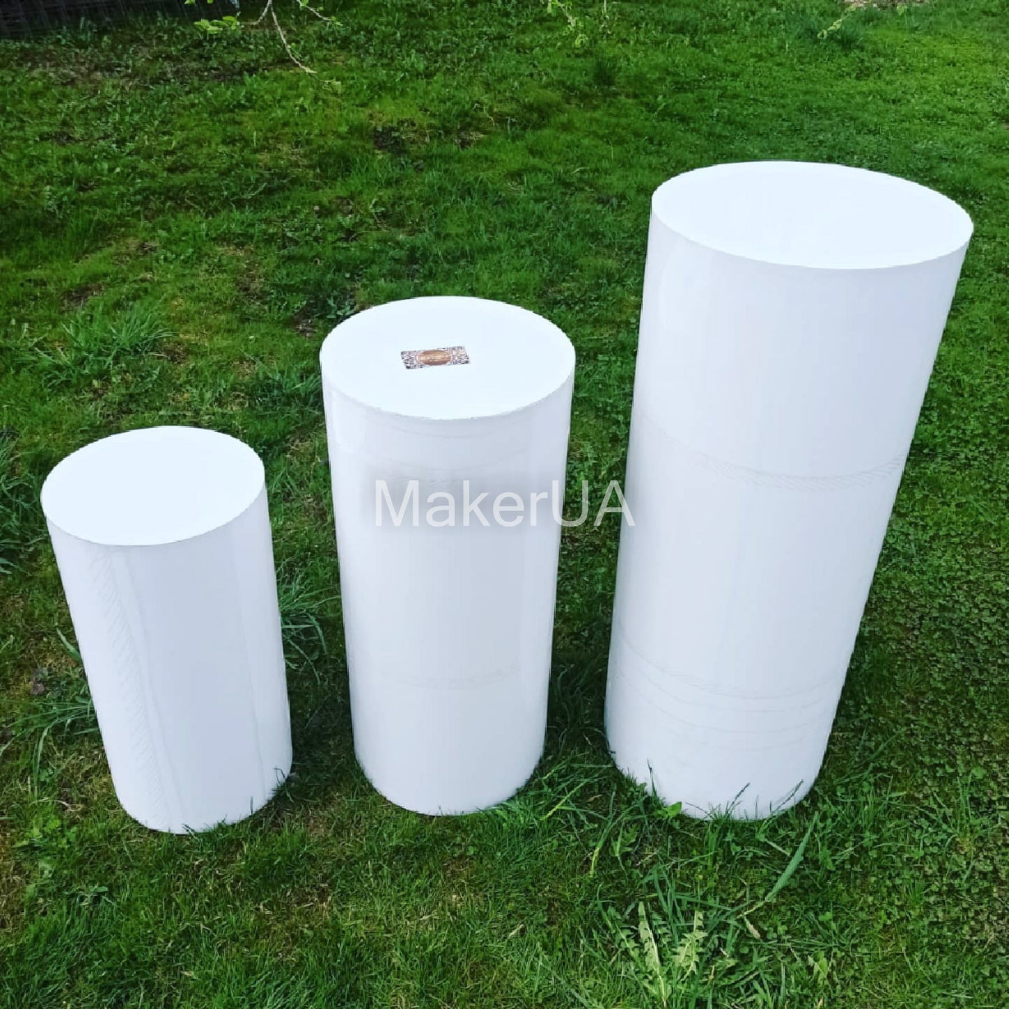 3pcs/set plinth stand column cylinder pedestal display pillar white silver gold black round table cake flower wedding birthday party