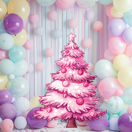 Pink Christmas tree for birthday wedding party decorations with uv print