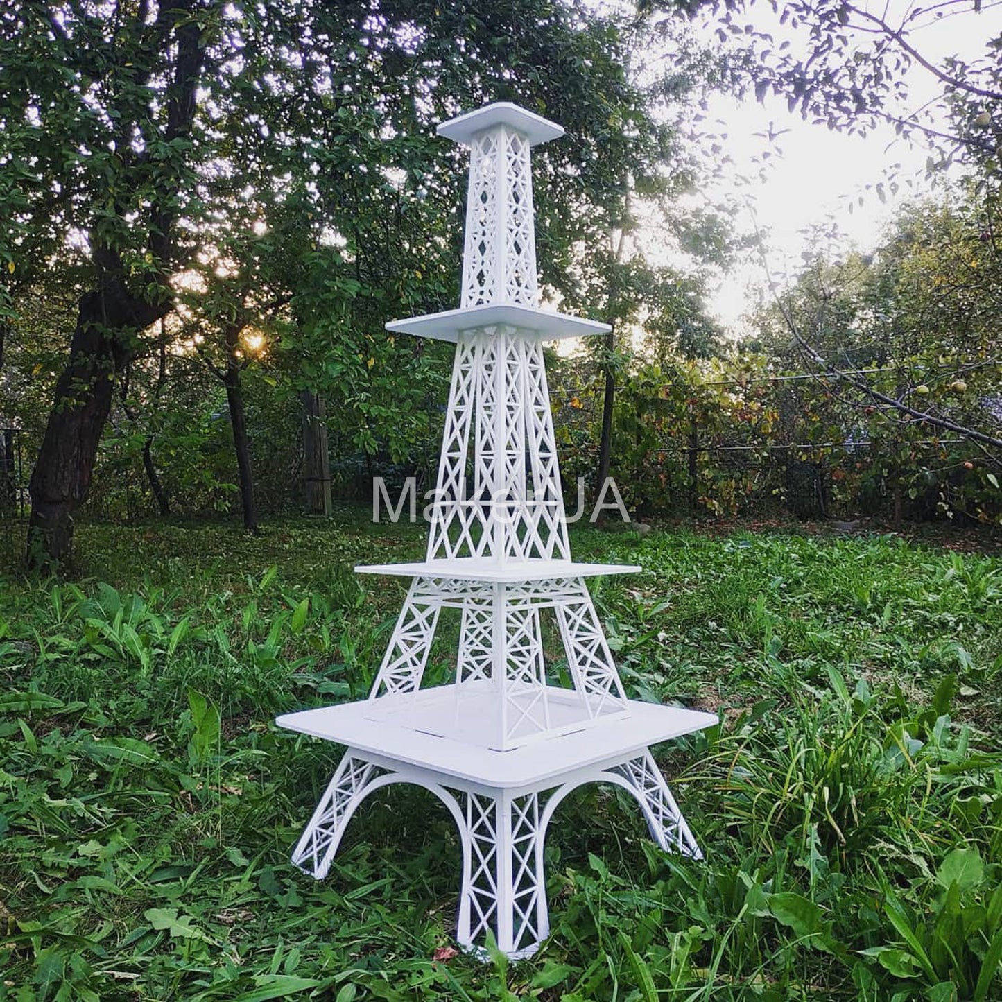 White Eiffel Tower Stand cake dessert cupcake flower display table buffet floral market sweet candy cart bar donut Ice cream party props birthday wedding decor