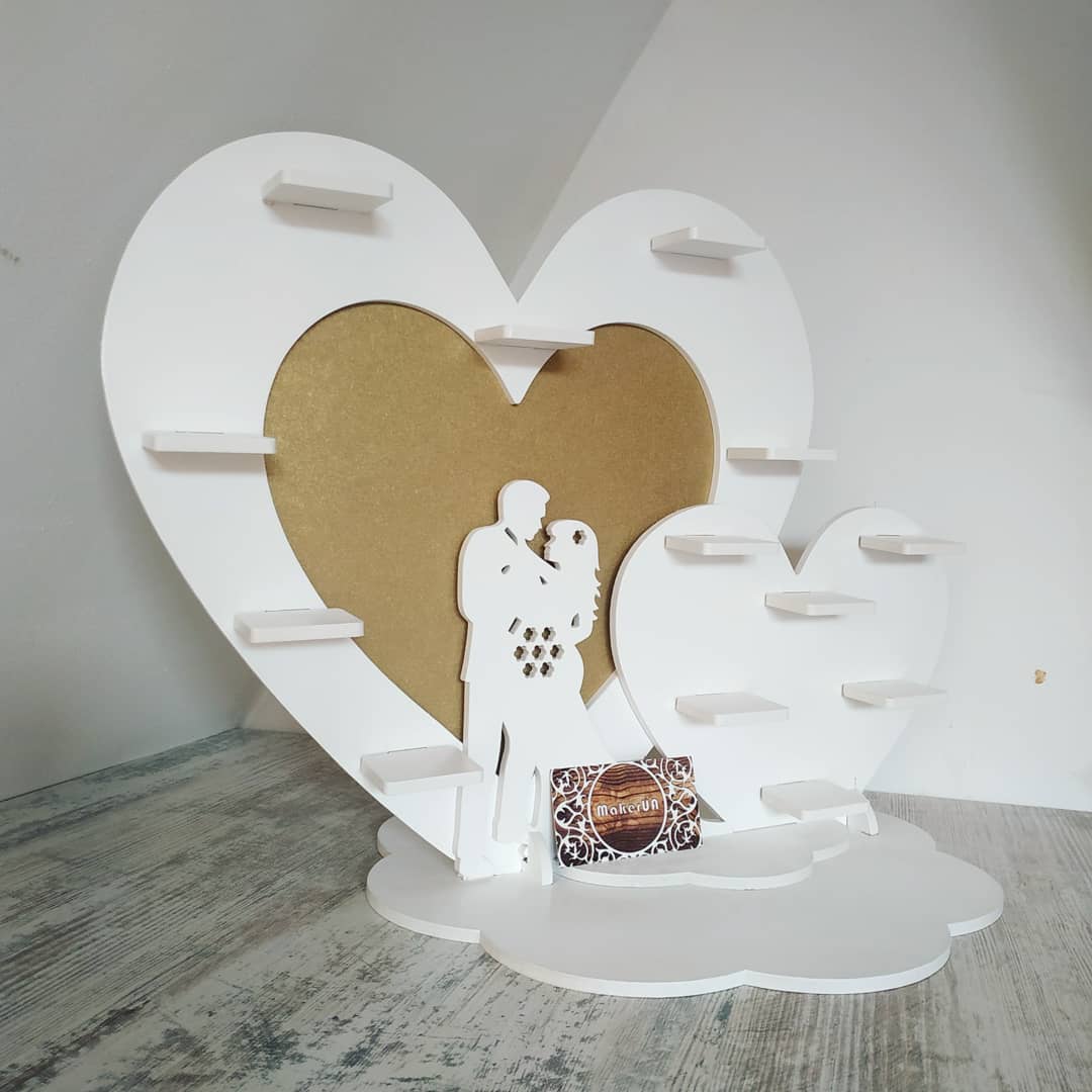 Heart shape candy bar sweet stand 06 cake parties birthday wedding table decorations buffet cart party delights cupcake tray white style treats decor