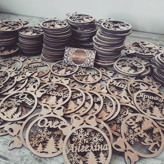 Personalized Christmas Ornaments Name Wooden Decorations Tree Hanging Kindergarten Gift Classmate Preschool Keepsake Teacher Student Decor Style J