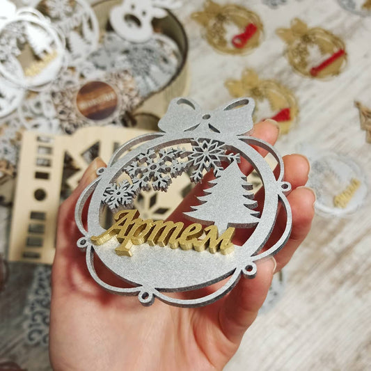 Personalized Christmas Ornaments Name Wooden Decorations Tree Hanging Kindergarten Gift Classmate Preschool Keepsake Teacher Student Decor Style R