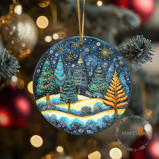 Christmas Ornaments Handmade Tree Decorations Wooden Glass Personalized Name Logo Nature UV Printed Painted Decor 08