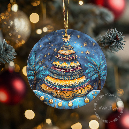 Christmas Ornaments Handmade Tree Decorations Wooden Glass Personalized Name Logo Nature UV Printed Painted Decor 09