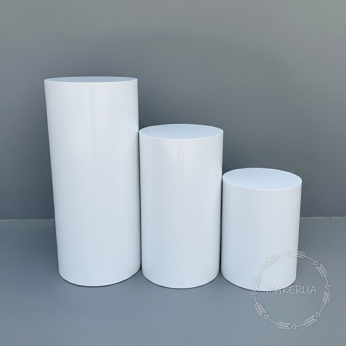 3pcs/set White Plinths stand column cylinder pedestal display pillar round table cake flower wedding birthday party