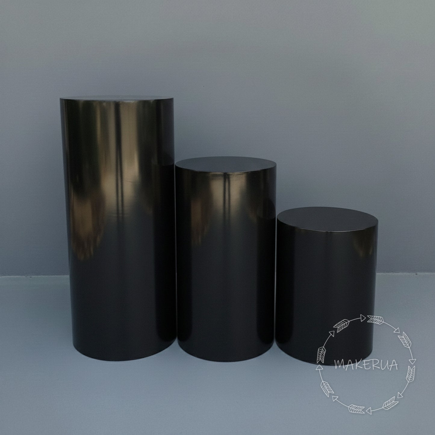 3pcs/set Black Plinths stand column cylinder pedestal display pillar round table cake flower wedding birthday party