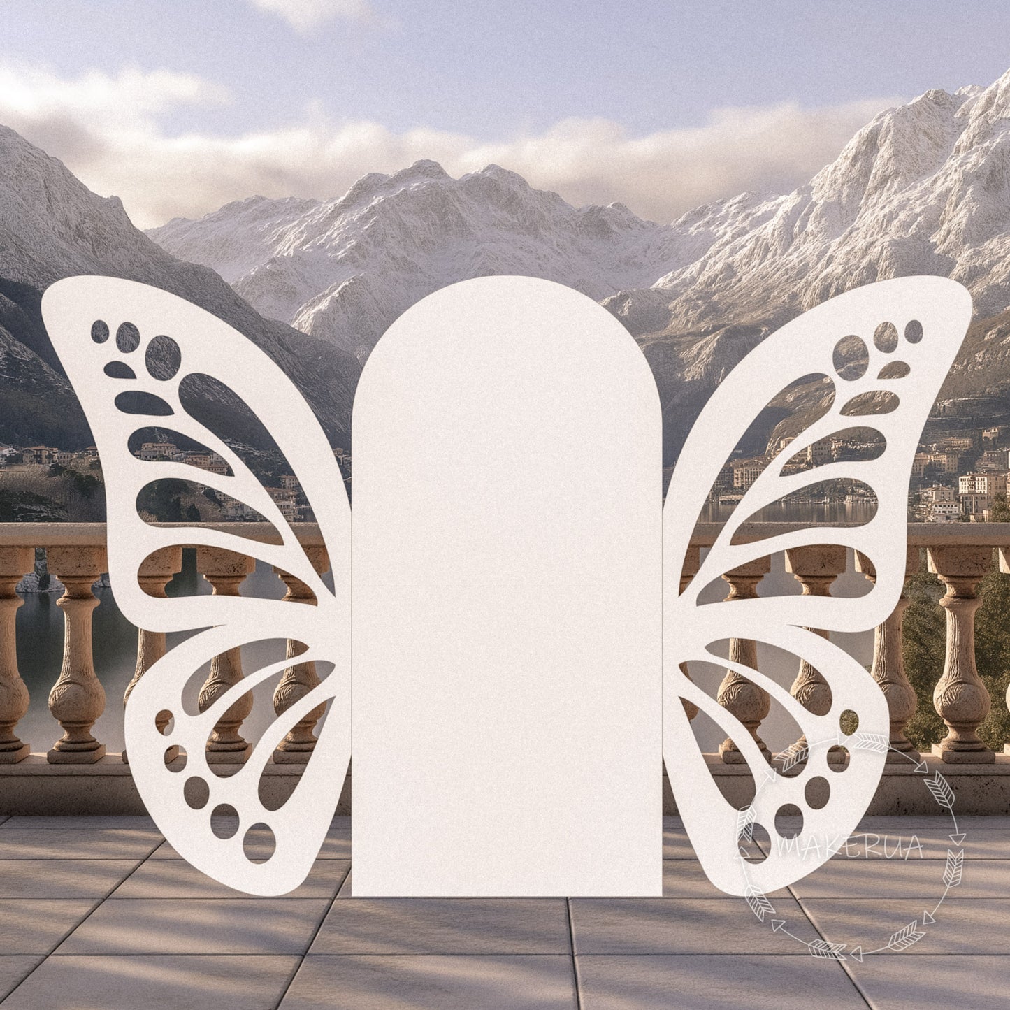 Butterfly Backdrop for wedding birthday decorations event party prop shop photo booth foldable white flower floral stand arch decor