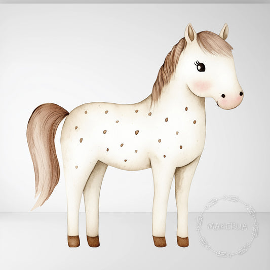 Horse Printed Decor for Birthday Wedding Baby Shower Cute Animal Cutouts Home Room Wall Art Party Props Decorations