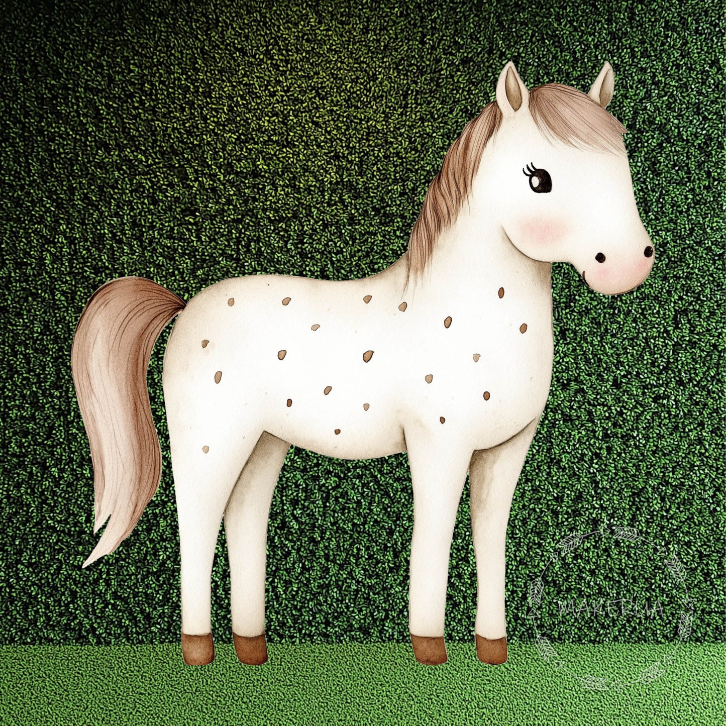 Horse Printed Decor for Birthday Wedding Baby Shower Cute Animal Cutouts Home Room Wall Art Party Props Decorations