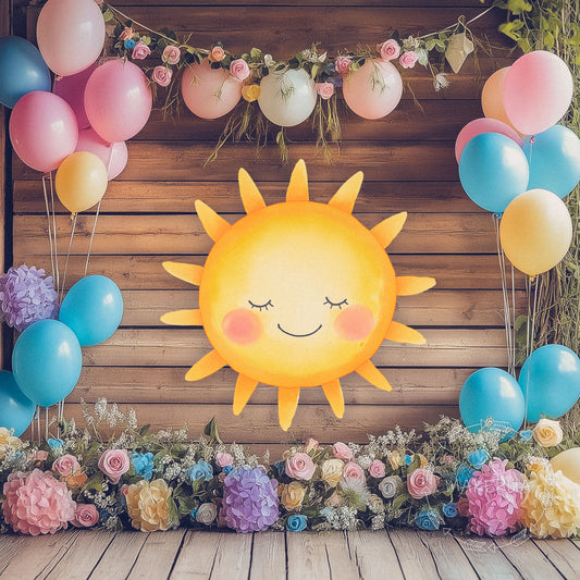 Sun Printed Decor for Birthday Wedding Baby Shower Cute Cutouts Home Room Wall Art Party Props Decorations