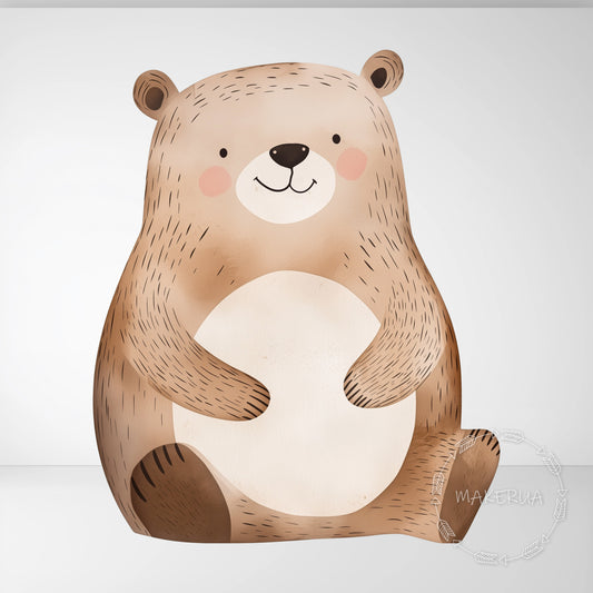 Bear Printed Decor for Birthday Wedding Baby Shower Cute Brown Animal Cutouts Home Room Wall Art Party Props Decorations