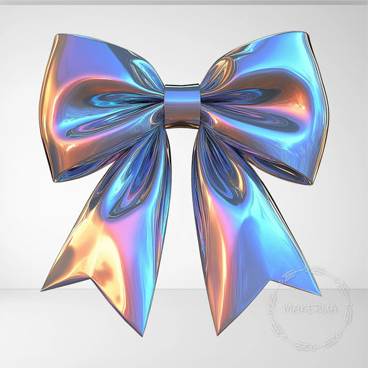 Holographic Bow Holo Printed Decor Cutouts for Birthday Wedding Baby Shower Gift Wall Arch Backdrop Room Party Props Decorations