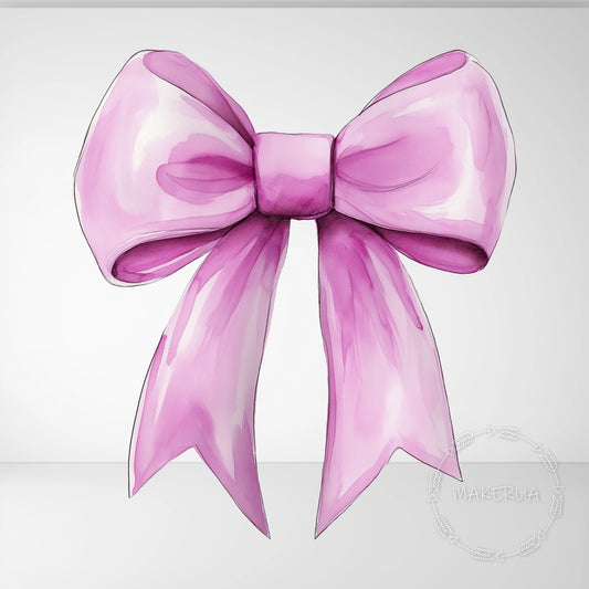 Pink Bow Printed Decor for Birthday Wedding Baby Shower Cute Cutouts Home Room Wall Art Party Props Decorations