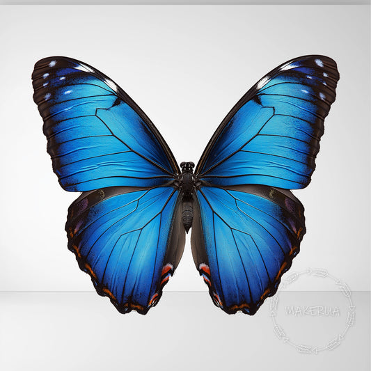 Morpho Menelaus Butterfly Blue Printed Decor Cutouts for Birthday Wedding Baby Shower Animal Wall Arch Room Party Props Decorations