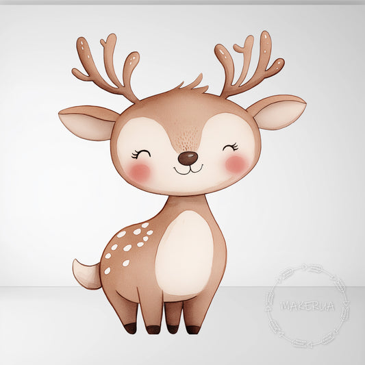 Deer Printed Decor for Birthday Wedding Baby Shower Cute Cutouts Home Room Wall Art Party Props Decorations