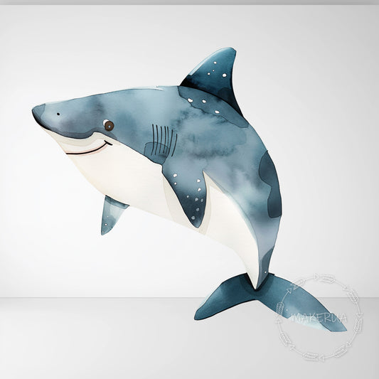 Shark Printed Decor for Birthday Baby Shower Cute Animal Cutouts Girl Boy Home Room Wall Art Party Props Decorations