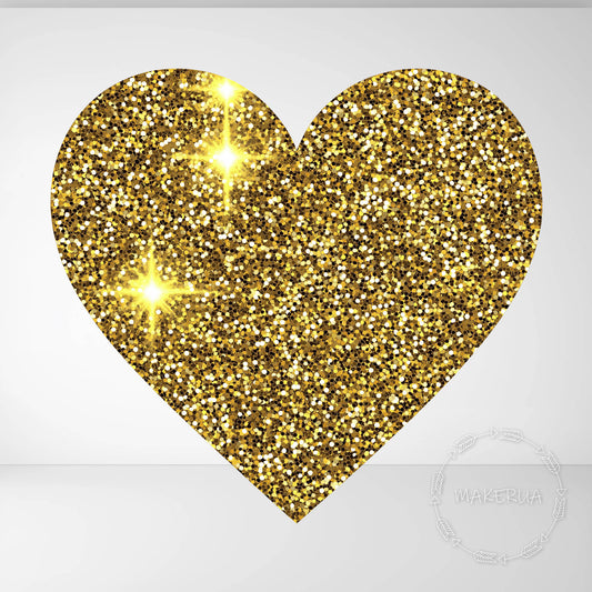 Gold Glitter Sparkle Heart Printed Cutouts Decor for Birthday Wedding Girl Baby Shower Cute Party Props Decorations