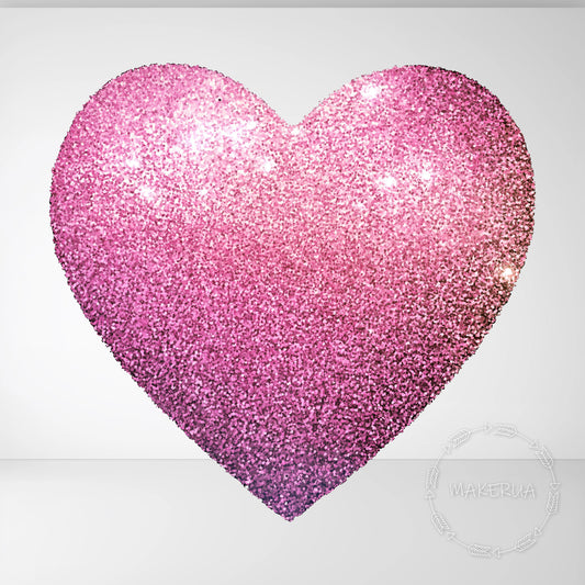 Pink Glitter Sparkle Heart Printed Cutouts Decor for Birthday Wedding Girl Baby Shower Cute Party Props Decorations