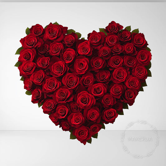 Red Roses Heart Printed Cutouts Decor for Birthday Wedding Baby Shower Love Cute Party Props Decorations