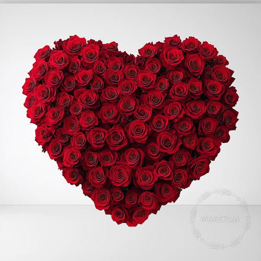 Red Roses Heart Printed Cutouts Decor for Birthday Wedding Baby Shower Love Party Props Style Decorations