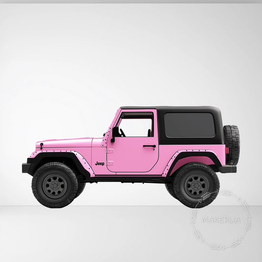 Pink Jeep Car Printed Cutouts Decor for Birthday Wedding Girl Baby Shower Cute Party Props Decorations