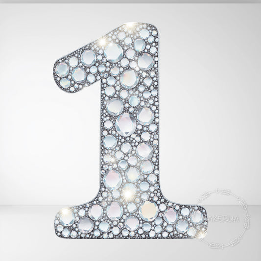 Number One Sparkle Printed Cutouts Decor for Birthday Wedding Girl Baby Shower Cute Party Props Decorations