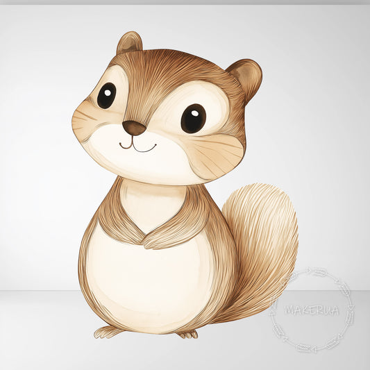 Squirrel Printed Decor for Birthday Wedding Baby Shower Cute Cutouts Animal Room Wall Art Party Props Decorations