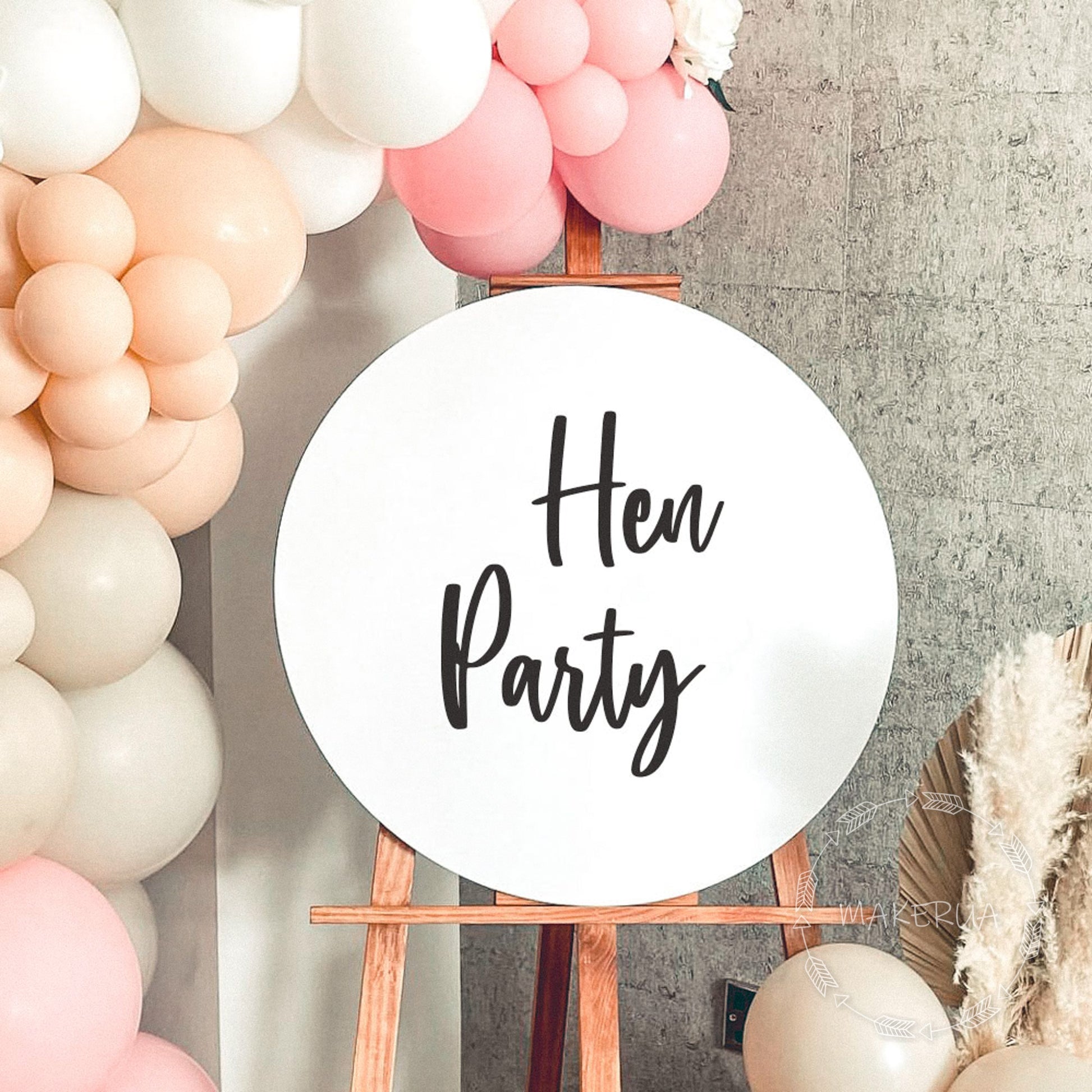 Text on white glossy round circle ring backdrop custom text - MakerUA