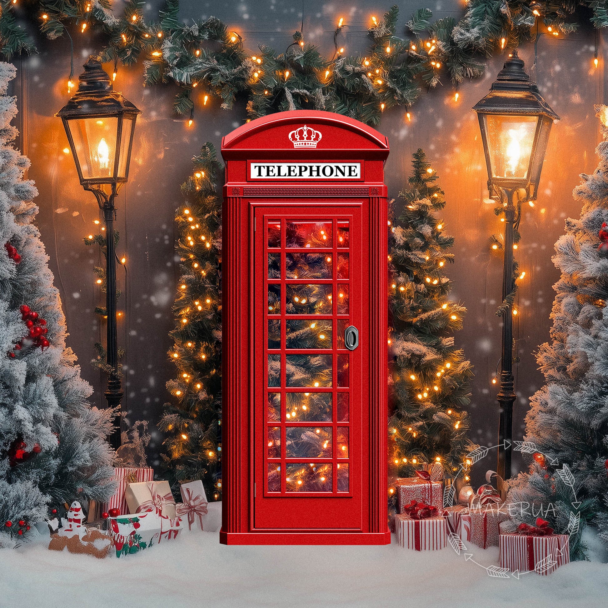 British Red telephone box booth London Old Phone