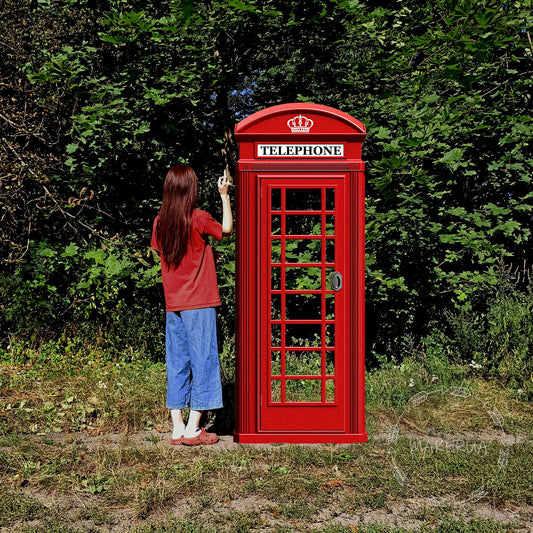 British Red telephone box booth Old Phone decoration