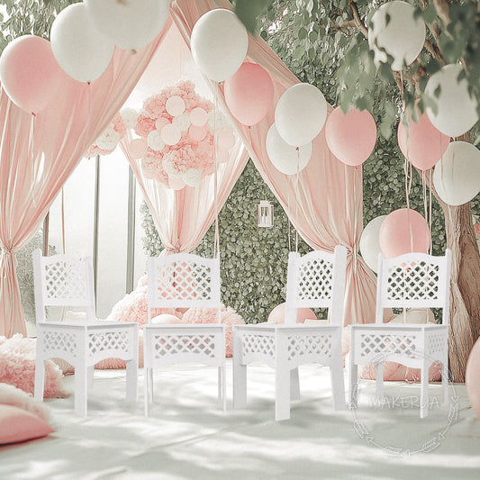 Kids Wooden Chair Style 14 birthday party decoration girl boy baby shower wood event party furniture prop photo booth white France Paris throne