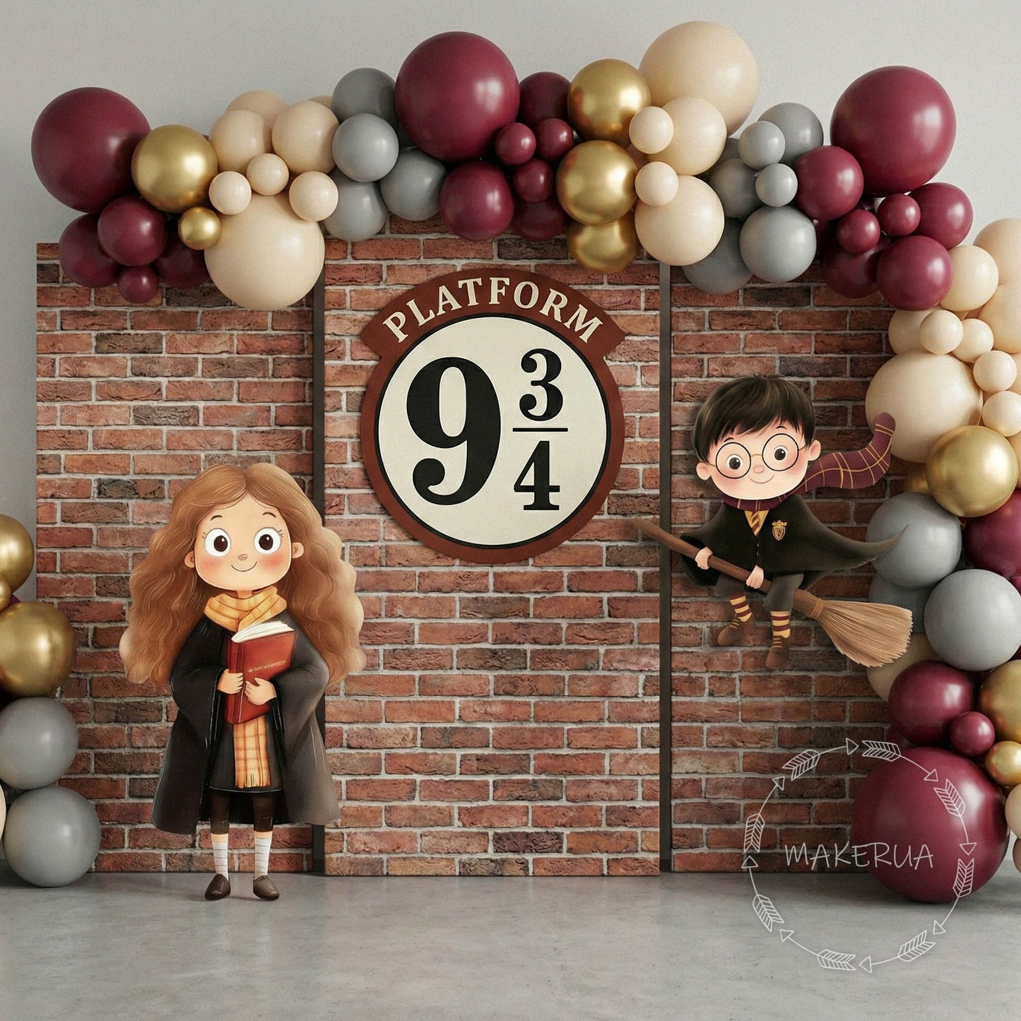 Wizard Boy on Broom Party Decor Magic Birthday Prop Cutout Library Train School Sticker 1st Decoration Baby Shower Wall Decal Character 2026