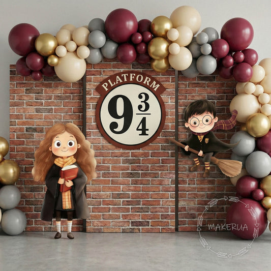 Wizard Boy on Broom Party Decor Magic Birthday Prop Cutout Library Train School Sticker 1st Decoration Baby Shower Wall Decal Character 2026