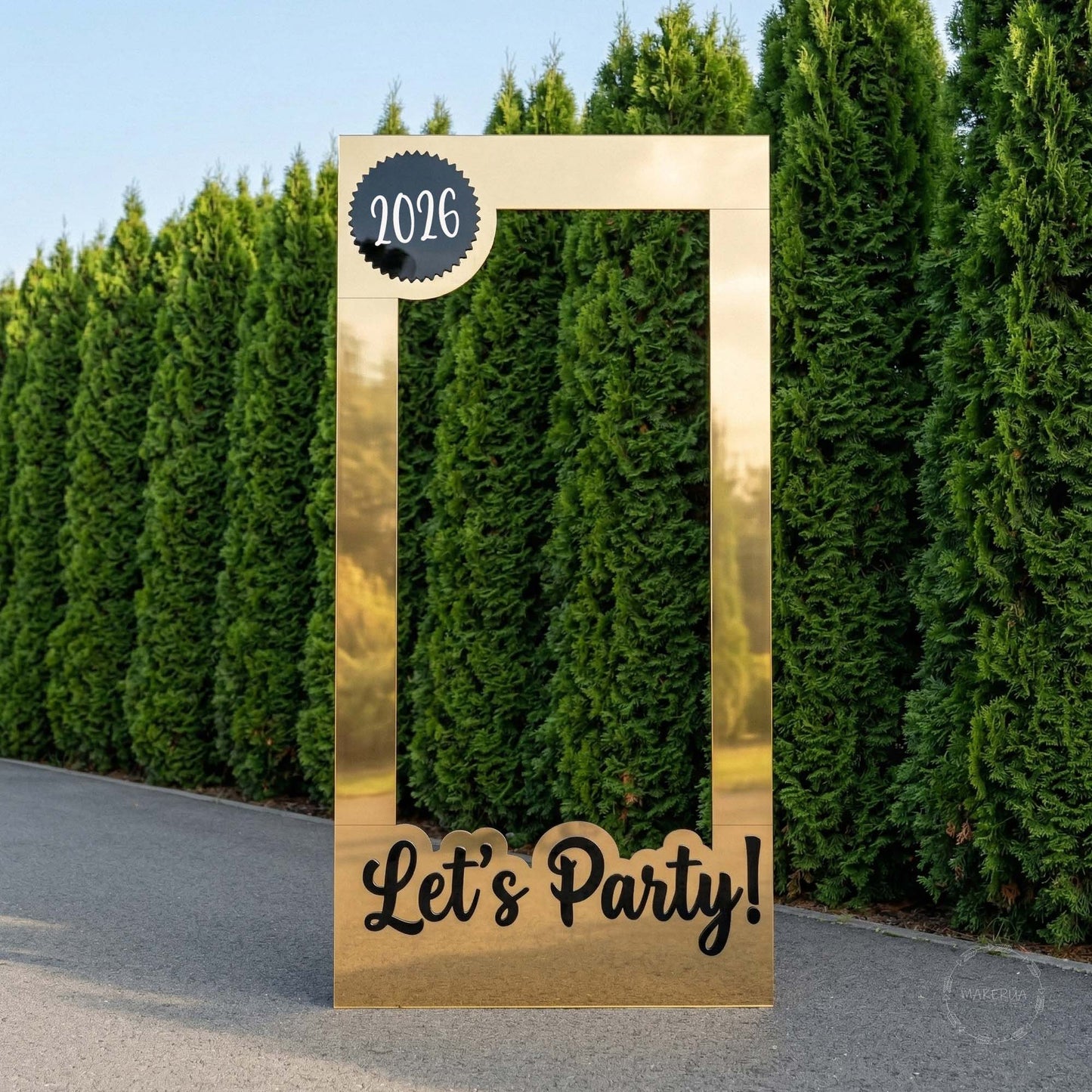 Giant Gold Photo Frame Custom Text Birthday Wedding Prom Night Graduation 2026 Theme Event Party Prop Decorations Box Photo Booth Decor - MakerUA
