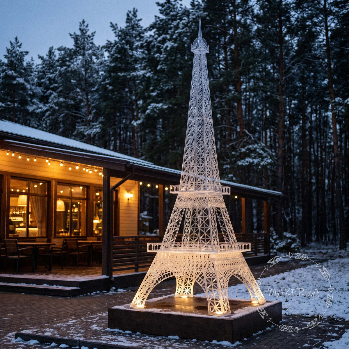 Giant 14ft Clear Acrylic Eiffel Tower Ice Crystal Lucite Frozen Winter Sculpture Statue Prop Wedding Birthday Restaurant Shopping Mall Decor