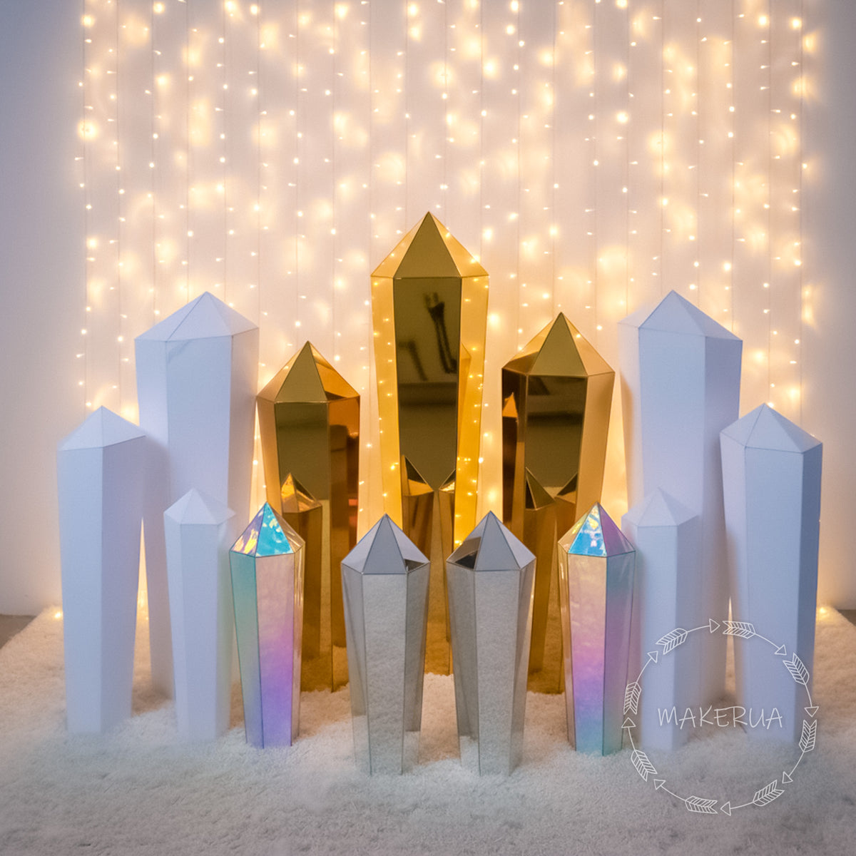 Giant 3D Crystals event party props birthday wedding christmas market festival theme large huge diamond geode gemstone decorations top decor