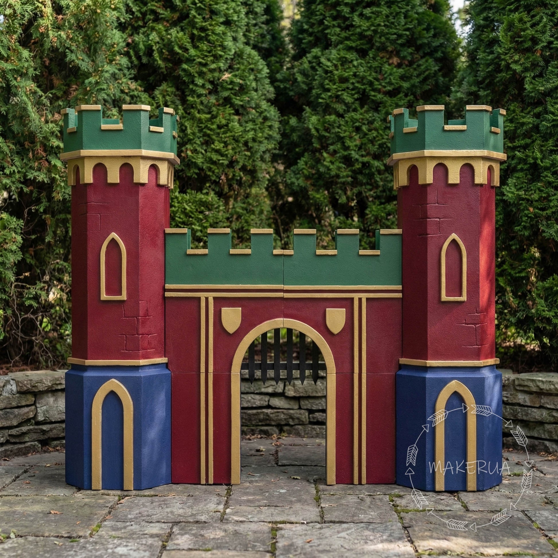 Castle Backdrop Birthday Party Decorations King Prince Magic Fortess Wizard Boy on Broom School Academy Royal Vintage Medieval Gothic Decor - MakerUA