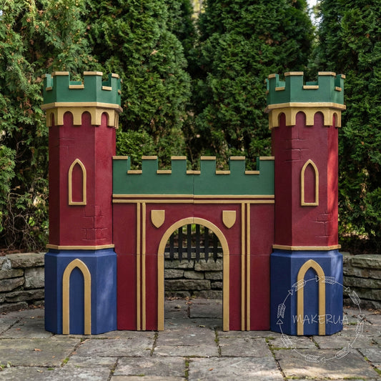 Castle Backdrop Birthday Party Decorations King Prince Magic Fortess Wizard Boy on Broom School Academy Royal Vintage Medieval Gothic Decor - MakerUA