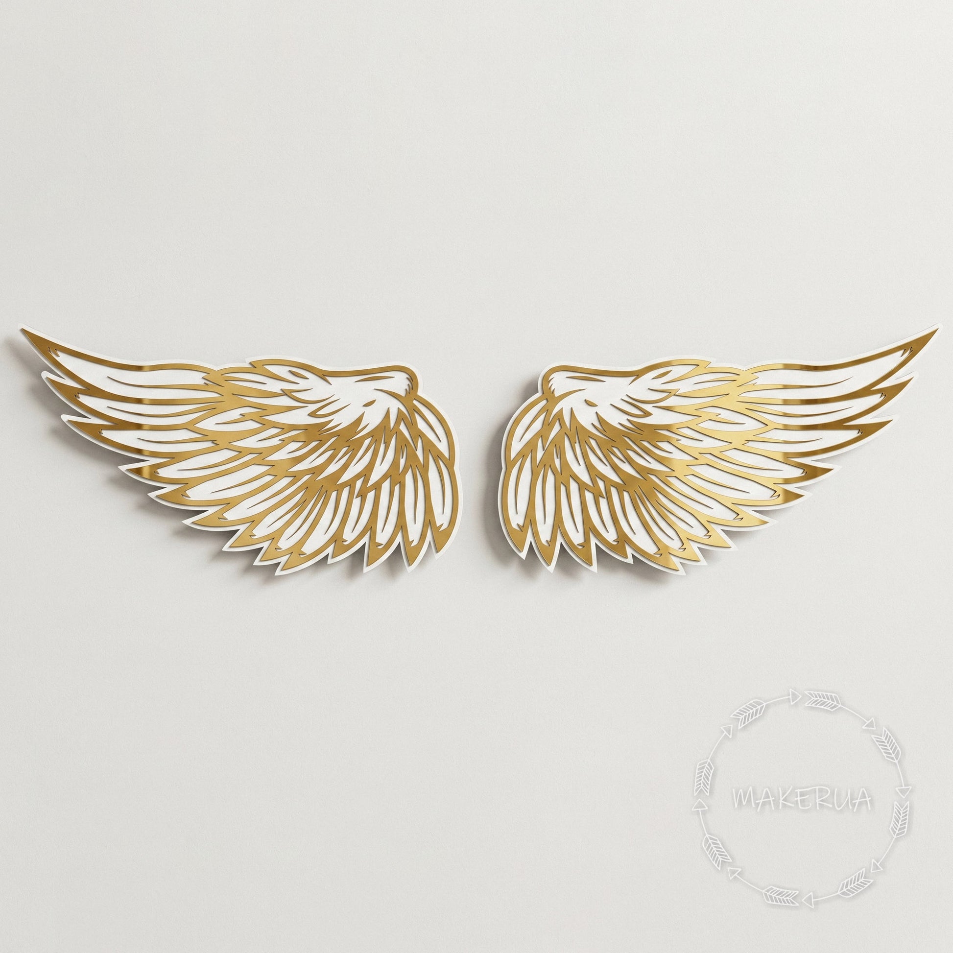 Giant Gold or Silver Angel Wings Decor Mirror Acrylic Wall Art Baby Shower Backdrop Baptism & Christening Prop 1st Birthday Photo Booth