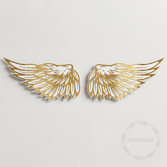 Giant Gold or Silver Angel Wings Decor Mirror Acrylic Wall Art Baby Shower Backdrop Baptism & Christening Prop 1st Birthday Photo Booth