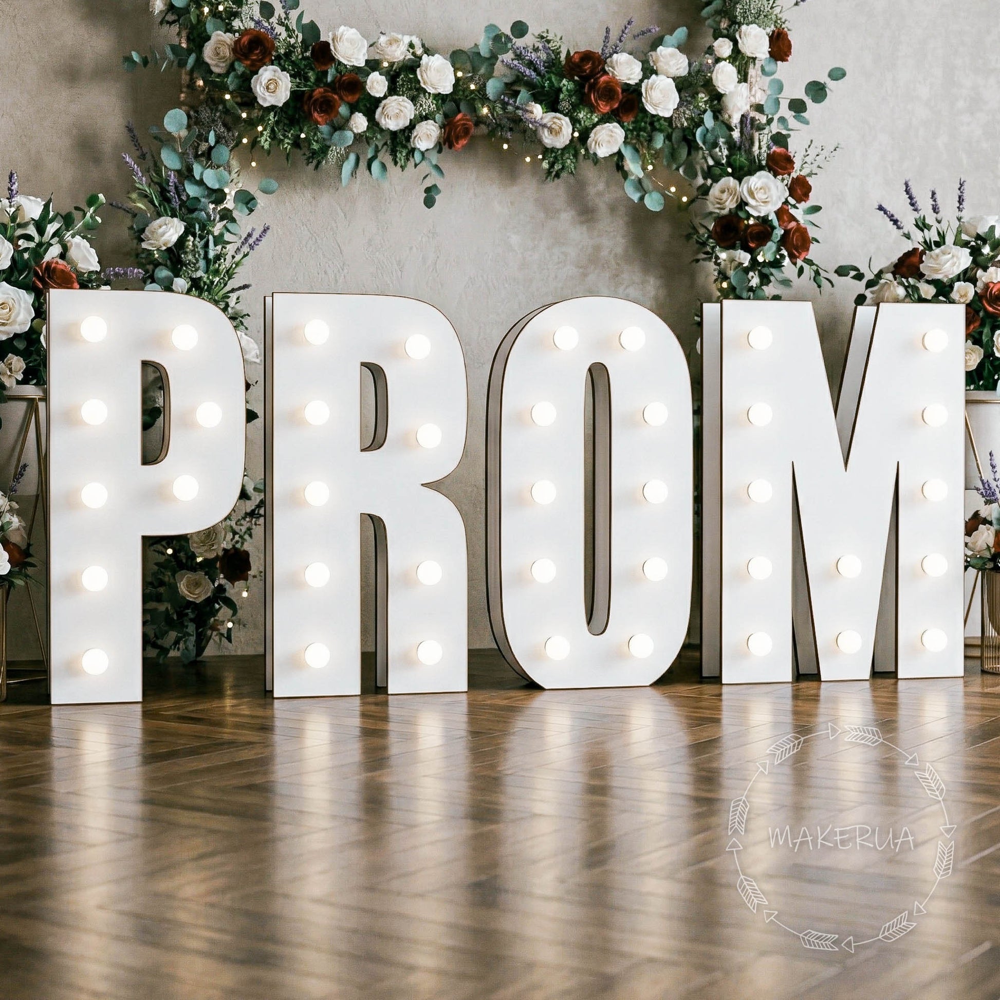 Giant light up marquee letters PROM night 2026 Sign Grad Graduation School LED Bulbs 3D Decor
