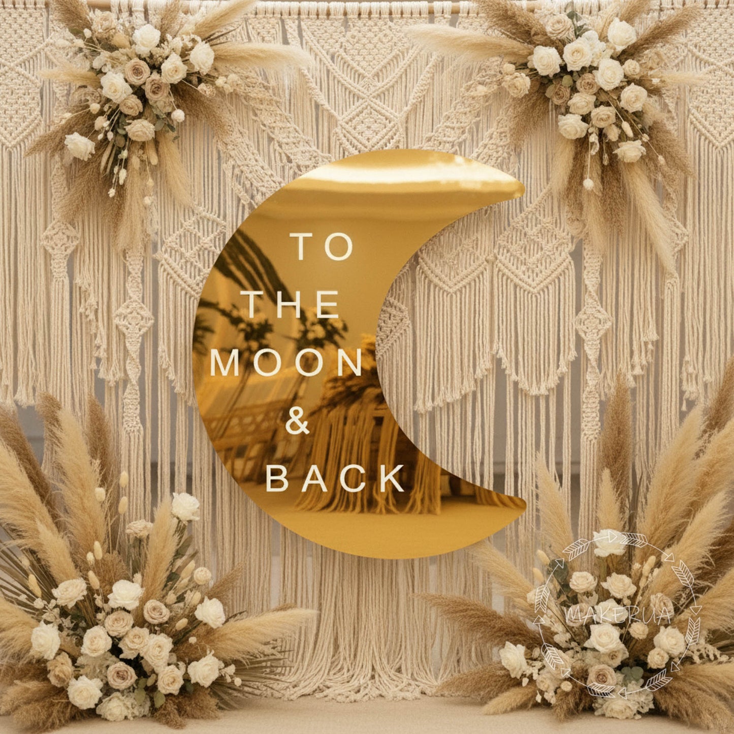 Gold Moon 1.2m (4ft) with white custom text