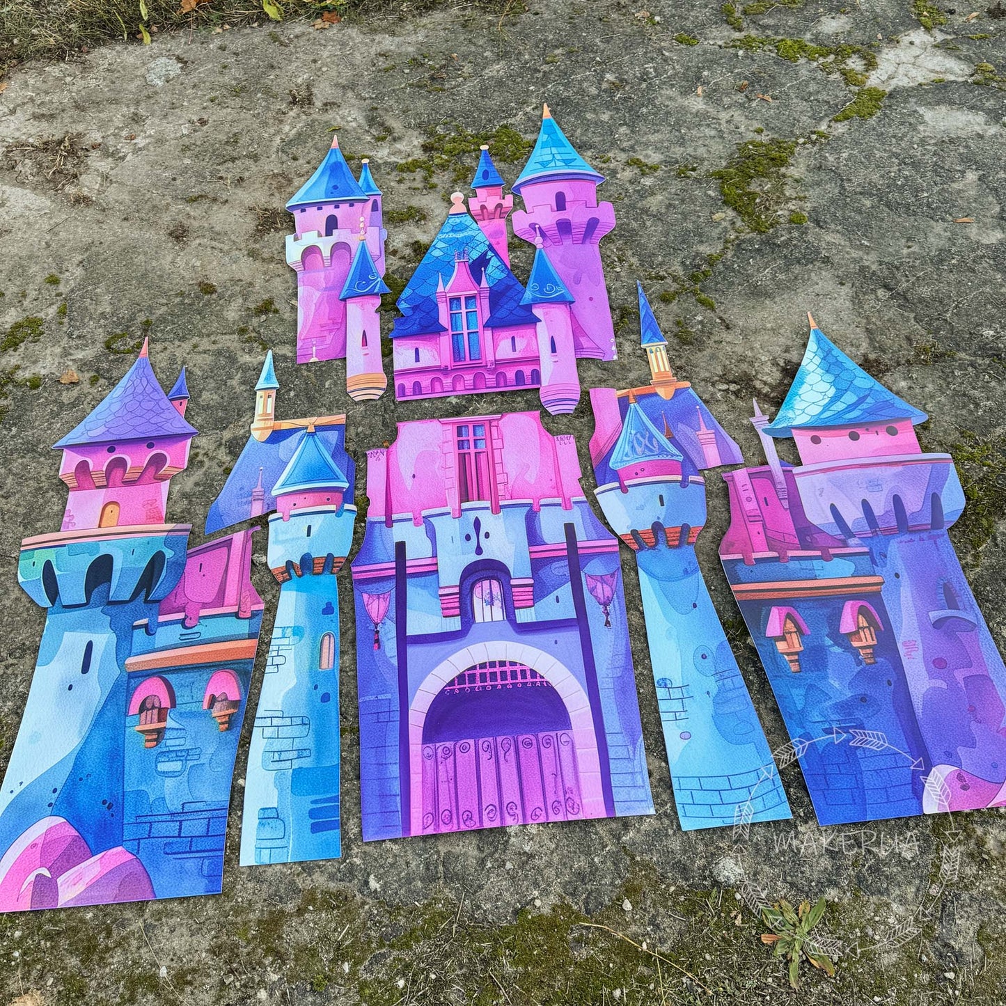 Princess castle backdrop for birthday party decorations with uv print