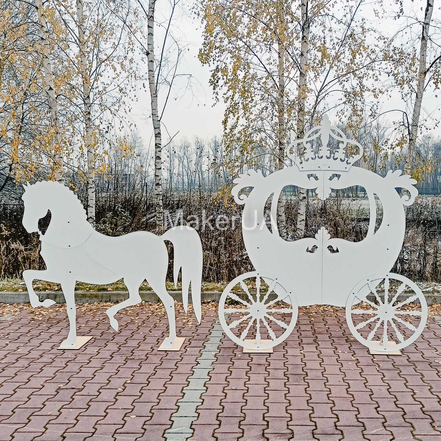 Horse Carriage Decorations birthday wedding baby shower princess girl decor free standing life size unicorn coach event party props photo booth