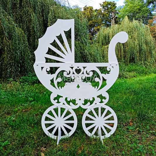 Baby Carriage Coach Decorations shower birthday party wedding event party prop supplies girl boy pink blue gender reveal balloon box decor 01