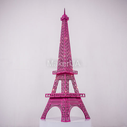 Pink Eiffel Tower 3D sculpture statue large huge life size wooden wedding birthday flower balloon figurine home decor arch backdrop Paris